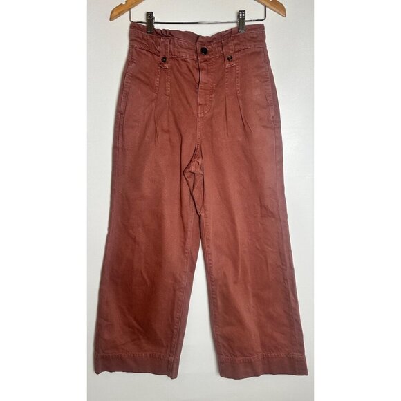 Upwest Womens Wide-Leg Crop Pants Size 2 Dusty Rose - Picture 4 of 11